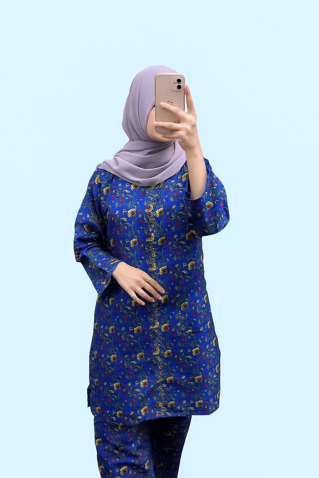 2pc lawn all over print stitched suit