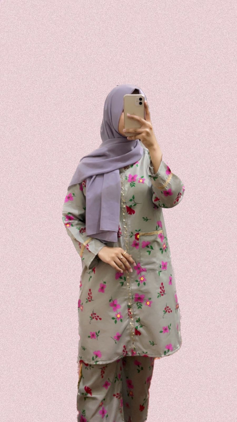 2pc lawn all over print stitched suit