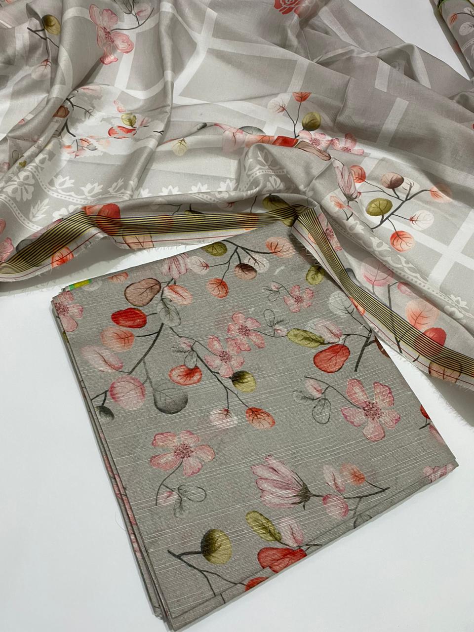 3 Pc bana dora Lawn All Over Print Suit – Unstitched