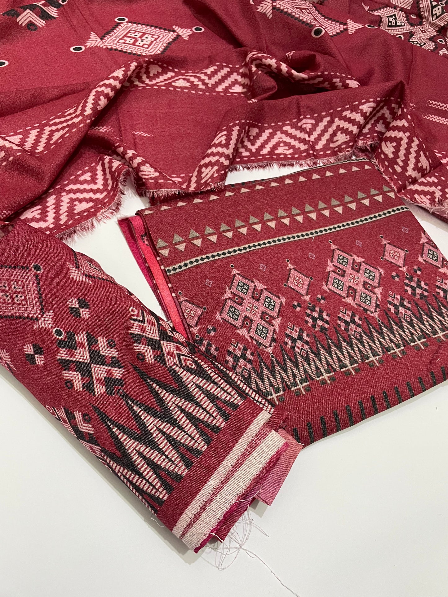 3 pc karandi printed unstitch