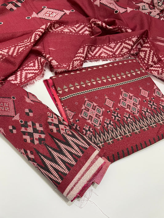 3 pc karandi printed unstitch