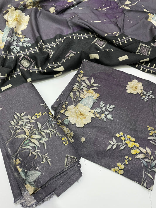 3 pc karandi printed unstitch