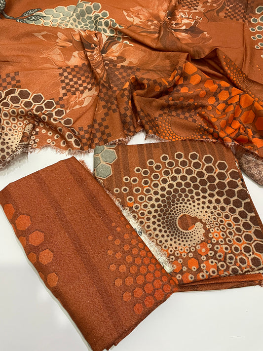 3 pc karandi printed unstitch