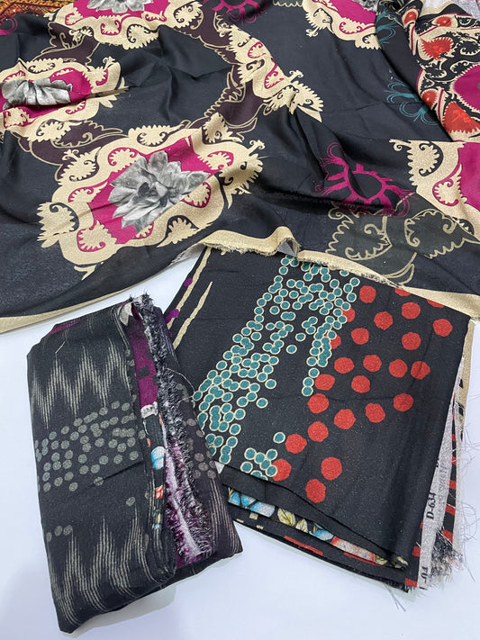 3 pc karandi printed unstitch