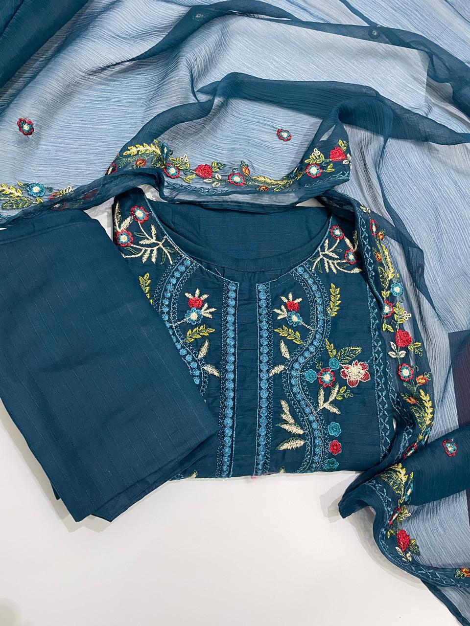 3pc lawn stitched suit