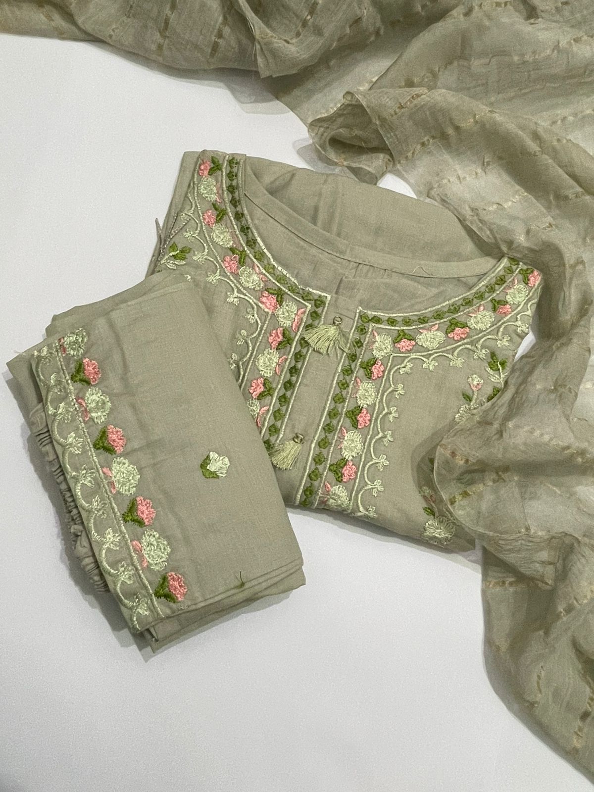 3pc lawn stitched suit